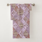 Diamantdesigns in Pinks Badhandtuch Set (Insitu)