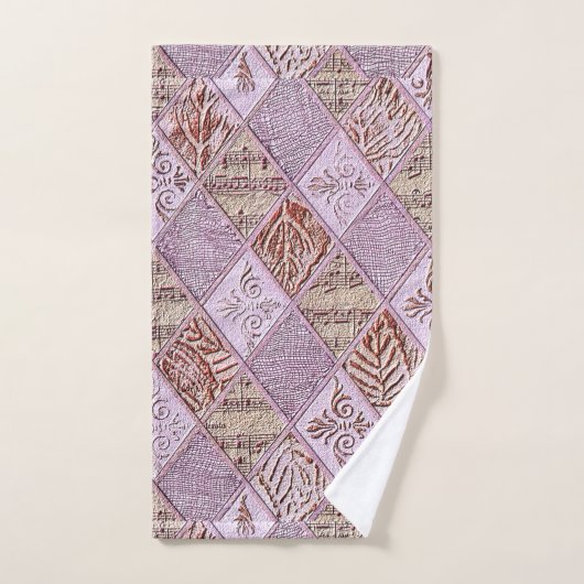 Diamantdesigns in Pinks Badhandtuch Set (Handtuch)