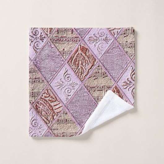 Diamantdesigns in Pinks Badhandtuch Set (Waschlappen)