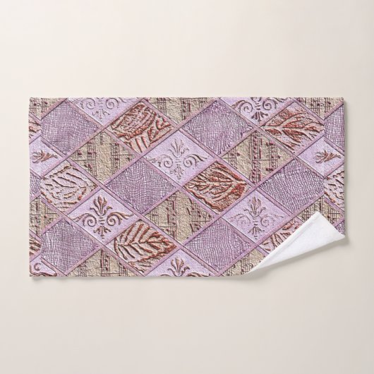 Diamantdesigns in Pinks Badhandtuch Set (Handtuch)