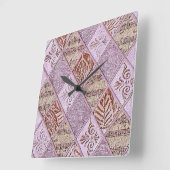 Diamantdesigns in Pinks Quadratische Wanduhr (Winkel)