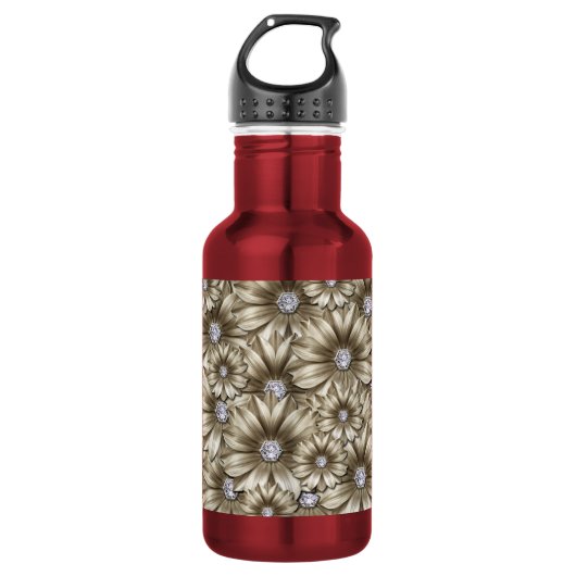 Diamante Blume Wasserflasche (Vorderseite)