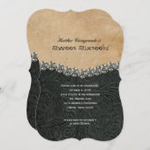 Diamante de imitación-Cowgirl-Schwarz-16. Einladung (Vorne/Hinten)