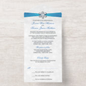Diamante Snowflake & Blue Ribbon Winter Wedding All-in-One-Einladung (Innenseite)