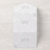 Diamante Snowflake & Blue Ribbon Winter Wedding All In One Einladung (Außenbereich)