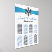 Diamante Snowflake & Blue Ribbon Winter Wedding Foliendrucke (Ablage )