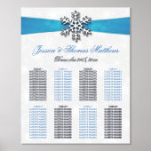 Diamante Snowflake & Blue Ribbon Winter Wedding Foliendrucke (Vorderseite)