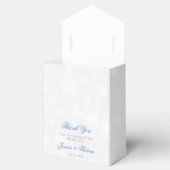 Diamante Snowflake & Blue Ribbon Winter Wedding Geschenkschachtel (Geöffnet)