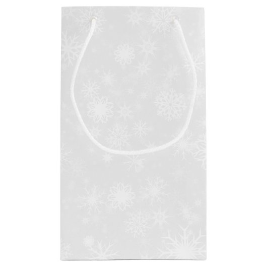 Diamante Snowflake & Blue Ribbon Winter Wedding Kleine Geschenktüte (Rückseite)