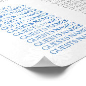 Diamante Snowflake & Blue Ribbon Winter Wedding Poster (Ecke)