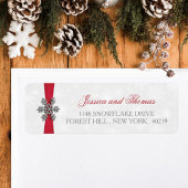 Diamante Snowflake & Red Ribbon Winter Wedding