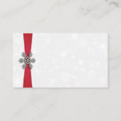 Diamante Snowflake & Red Ribbon Winter Wedding Begleitkarte (Rückseite)