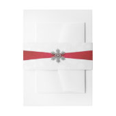 Diamante Snowflake & Red Ribbon Winter Wedding Einladungsbanderole (Vorderseite Beispiel)