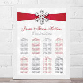 Diamante Snowflake & Red Ribbon Winter Wedding Foliendrucke