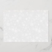 Diamante Snowflake & Red Ribbon Winter Wedding Folieneinladung (Rückseite)