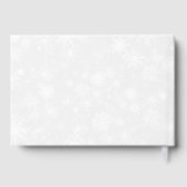 Diamante Snowflake & Red Ribbon Winter Wedding Gästebuch (Rückseite)
