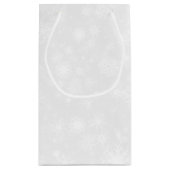 Diamante Snowflake & Red Ribbon Winter Wedding Kleine Geschenktüte (Rückseite)