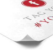 Diamante Snowflake & Red Ribbon Winter Wedding Poster (Ecke)