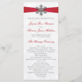 Diamante Snowflake & Red Ribbon Winter Wedding Programm (Vorderseite)