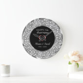 Diamanten 25. Hochzeitstag Große Wanduhr (Zuhause)