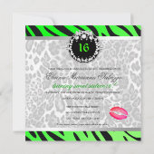 Diamanten 311-Zebra-LeoTique n küsst Bonbon 16 Einladung (Rückseite)