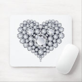 Diamanten auf Edelsteinen des Schwarzen Herzens Mousepad (Mit Mouse)