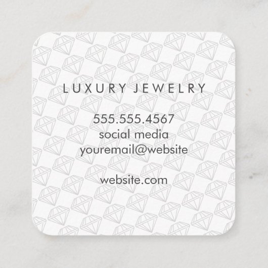 Diamanten auf Fleek | Führungskraft Quadratische Visitenkarte (Rückseite)