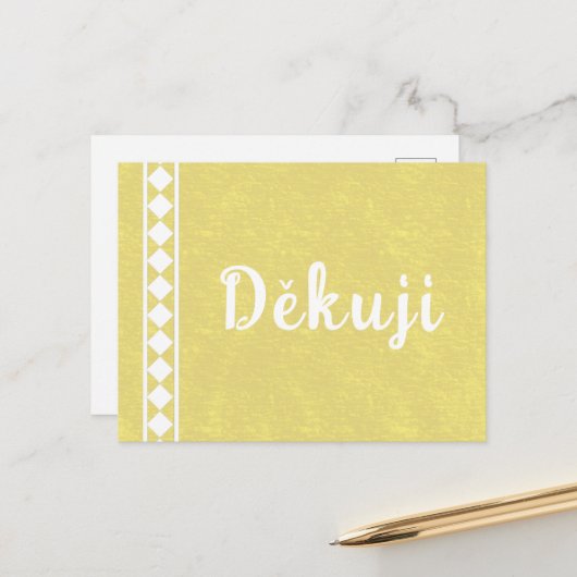 Diamanten auf Tschechisch Danke Postcard Postkarte (Vorderseite/Rückseite Beispiel)