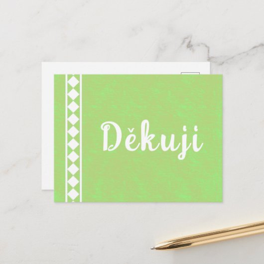 Diamanten auf Tschechisch Danke Postcard Postkarte (Vorderseite/Rückseite Beispiel)