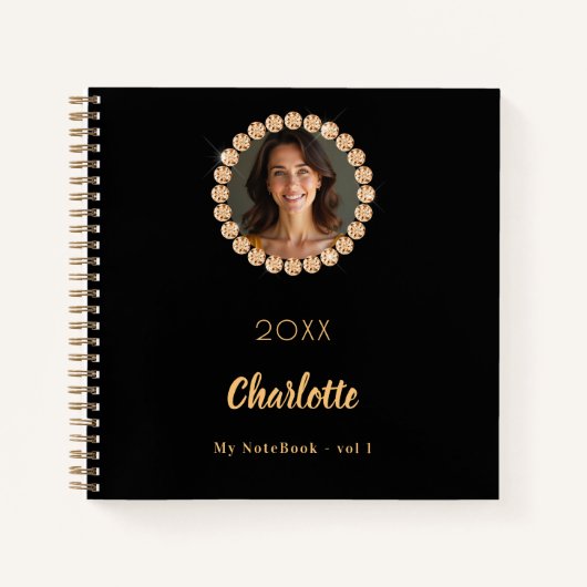 Diamanten aus schwarzem Foto Notizblock (Vorderseite)