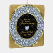 Diamanten, Black & Gold Damask 50 Jahre Keramikornament (Rechts)