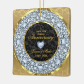 Diamanten, Black & Gold Damask 50 Jahre Keramikornament (Links)