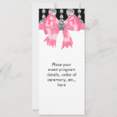 Diamanten Bogen Rosa Schwarze Party Programm Vorla (Rückseite)