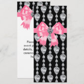 Diamanten Bogen Rosa Schwarze Party Programm Vorla (Vorne/Hinten)