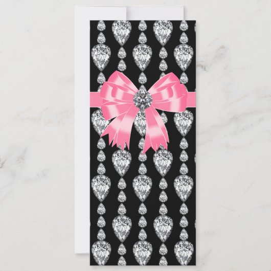Diamanten Bogen Rosa Schwarze Party Programm Vorla (Vorderseite)