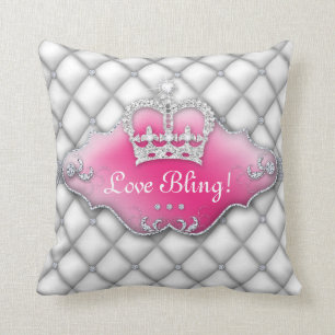 Diamanten BW Prinzessin-Crown Pillow Tufted Satin Kissen