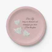 Diamanten & Champagner Zitat – Dear Life Edition Pappteller (Vorderseite)