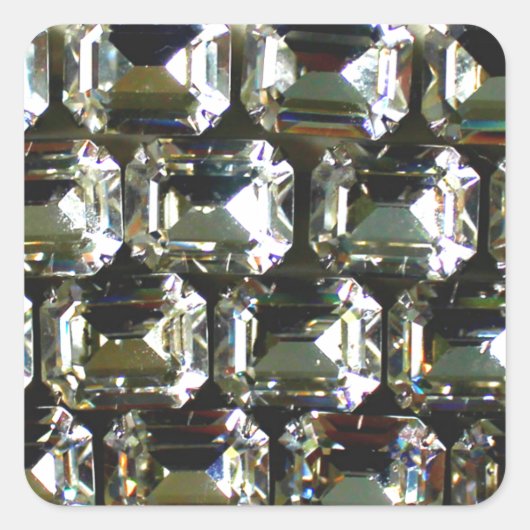 Diamanten, elegante Vintage Edelsteine Quadratischer Aufkleber (Vorderseite)