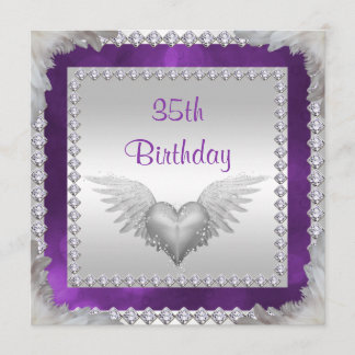 Diamanten & Feathers 35. Geburtstag Einladung