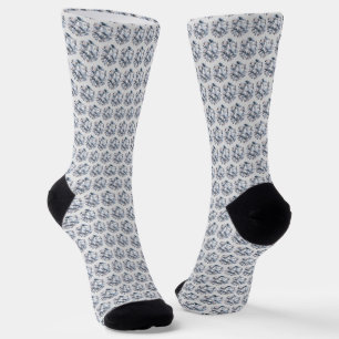 Diamanten/Fraktales Mosaik in Silbergrau Socken