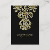 Diamanten & Gold Blütenwirbel auf schwarz Visitenkarte (Vorderseite)