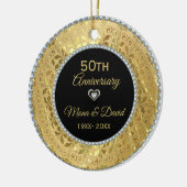 Diamanten & Gold Silberherz Keramik Ornament (Links)