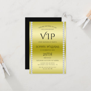 Diamanten & Gold VIP-Geburtstagsfeier Einladung