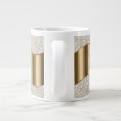 Diamanten, große Gold Monogram, weißer Skriptname Jumbo-Tasse (Rückseite)