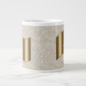 Diamanten, große Gold Monogram, weißer Skriptname Jumbo-Tasse (Vorderseite)