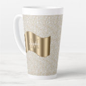 Diamanten, große Gold Monogram, weißer Skriptname Milchtasse (Linke Ecke)