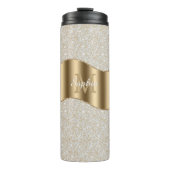 Diamanten, große Gold Monogram, weißer Skriptname Thermosbecher (Vorderseite)