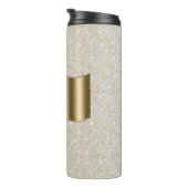 Diamanten, große Gold Monogram, weißer Skriptname Thermosbecher (Nach rechts gedreht)