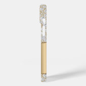 Diamanten, große Goldmonogramm, weißer Skriptname Case-Mate iPhone Hülle (Rückseite / Links)