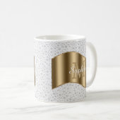 Diamanten, große Goldmonogramm, weißer Skriptname Kaffeetasse (VorderseiteRechts)